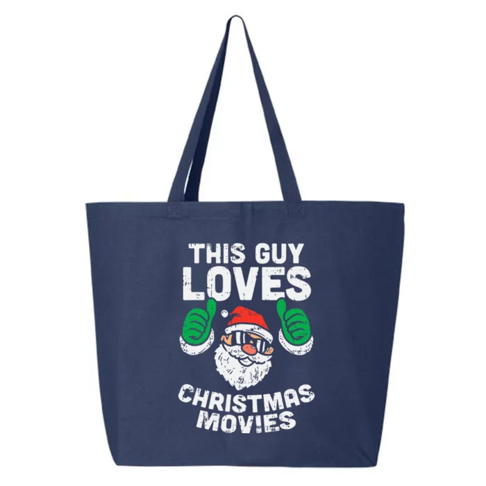 This Guy Loves Christmas Movies Santa Matching Xmas Gift 25L Jumbo Tote