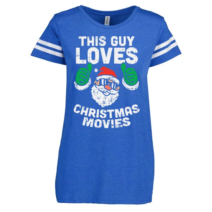 This Guy Loves Christmas Movies Santa Matching Xmas Gift Enza Ladies Jersey Football T-Shirt