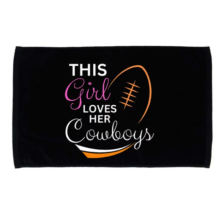 This Girl Loves Her Cowboy Cute Texas Dallas Microfiber Hand Towel