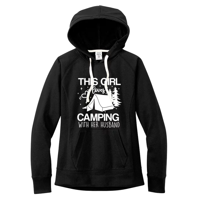 This Girl Loves Camping With Her Husband Gift Women's Fleece Hoodie