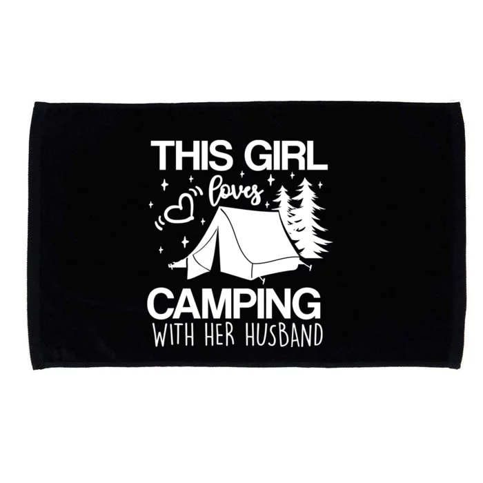 This Girl Loves Camping With Her Husband Gift Microfiber Hand Towel