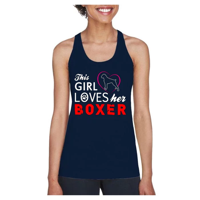 This Girl Loves Her Boxer Funny Dog Women's Racerback Tank