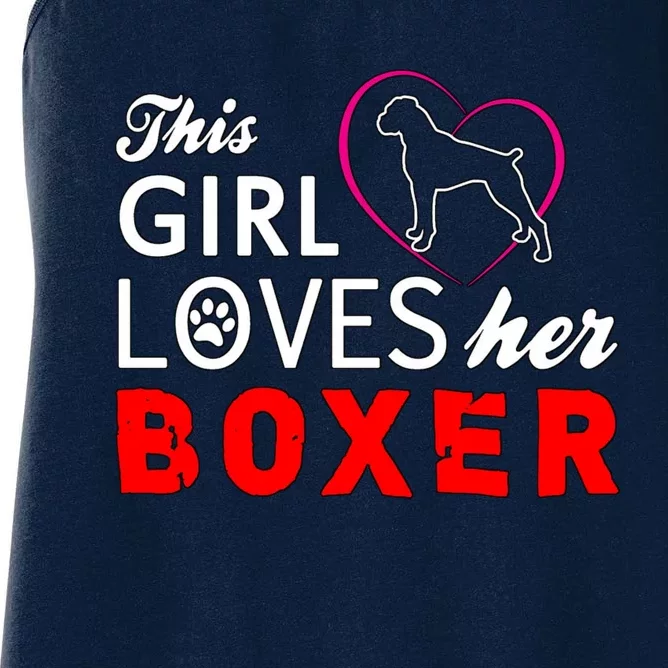 This Girl Loves Her Boxer Funny Dog Women's Racerback Tank