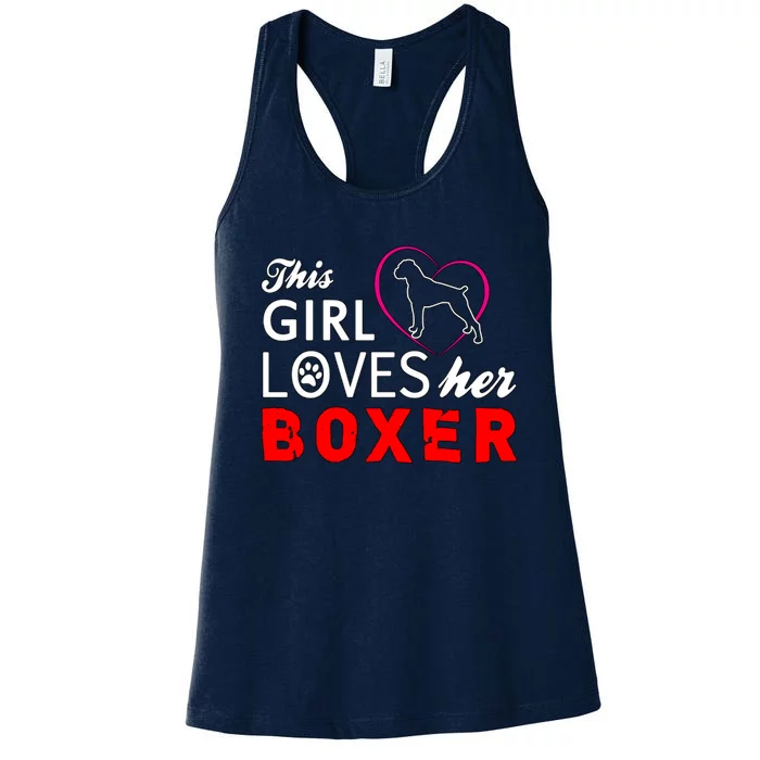 This Girl Loves Her Boxer Funny Dog Women's Racerback Tank