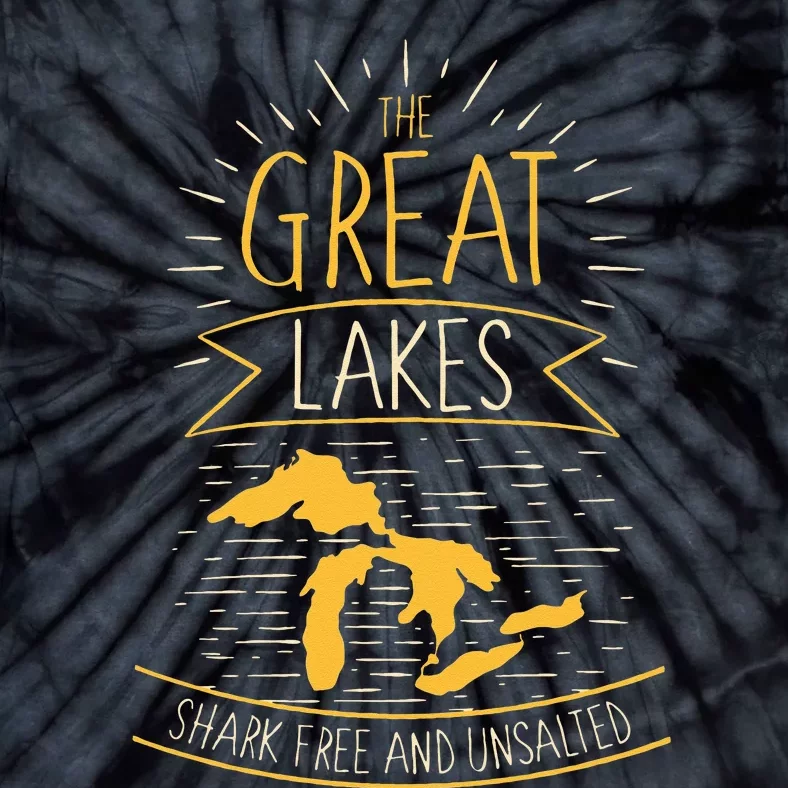 The Great Lakes Shark Free Unsalted Michigan Gift Tie-Dye T-Shirt