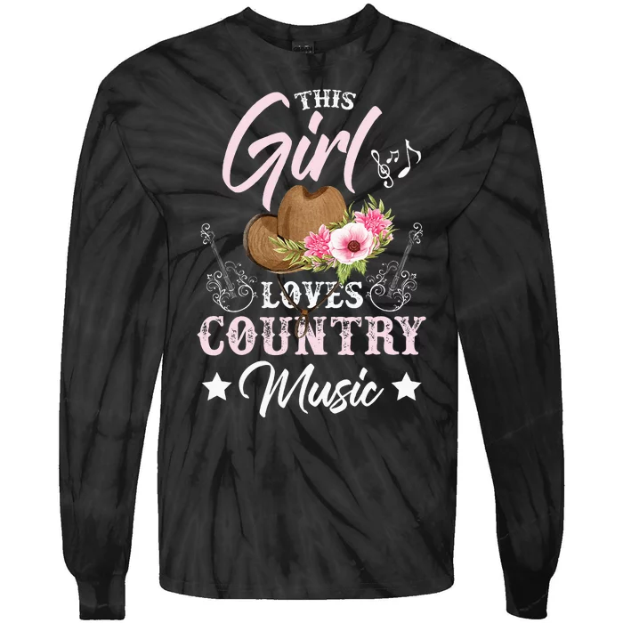 This Girl Loves Country Music Tie-Dye Long Sleeve Shirt