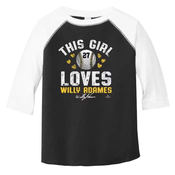 This Girl Loves Willy Adames Milwaukee Toddler Fine Jersey T-Shirt