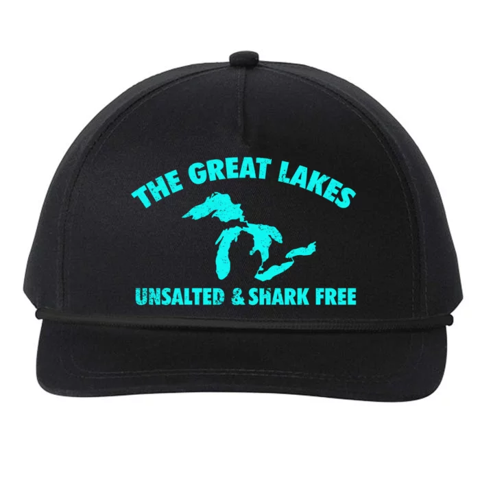 The Great Lakes Unsalted & Shark Gift Funny Free Michig Snapback Five-Panel Rope Hat