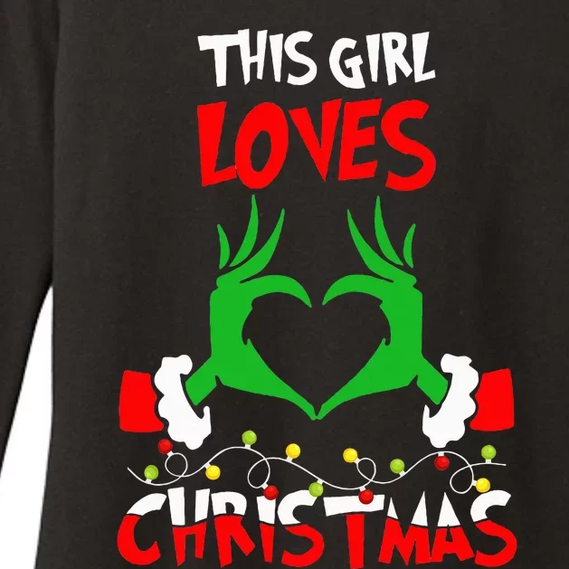 This Girl Loves Christmas Xmas Pajama Womens CVC Long Sleeve Shirt