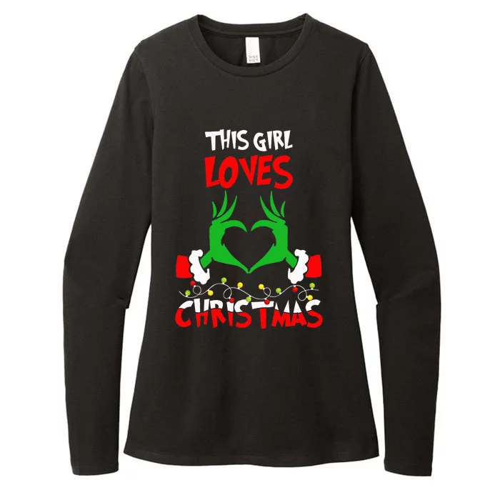 This Girl Loves Christmas Xmas Pajama Womens CVC Long Sleeve Shirt