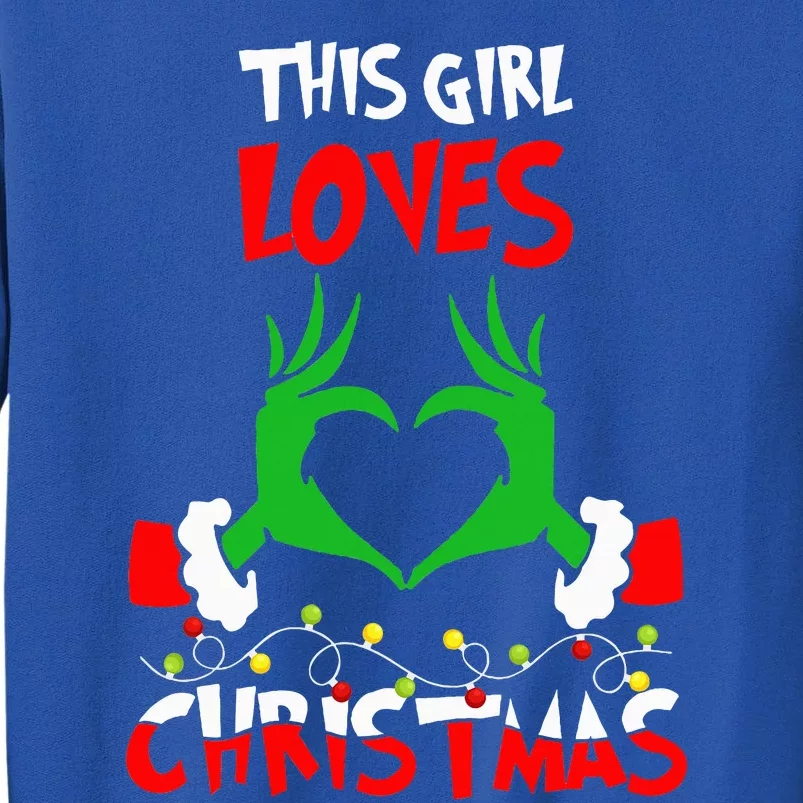 This Girl Loves Christmas Xmas Pajama Tall Sweatshirt