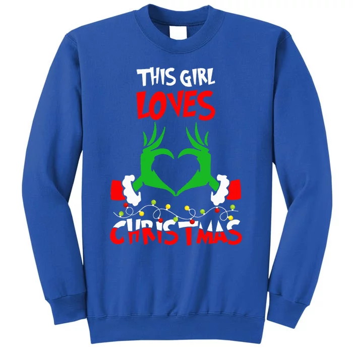 This Girl Loves Christmas Xmas Pajama Tall Sweatshirt