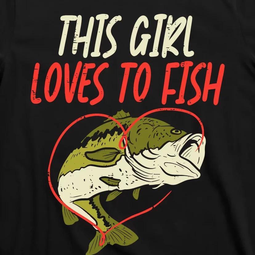 This Girl Loves To Fish Bass Fishing Family Matching Gift T-Shirt