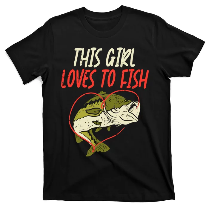 This Girl Loves To Fish Bass Fishing Family Matching Gift T-Shirt