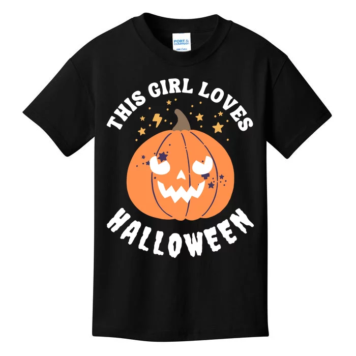 This Girl Loves Halloween Kids T-Shirt