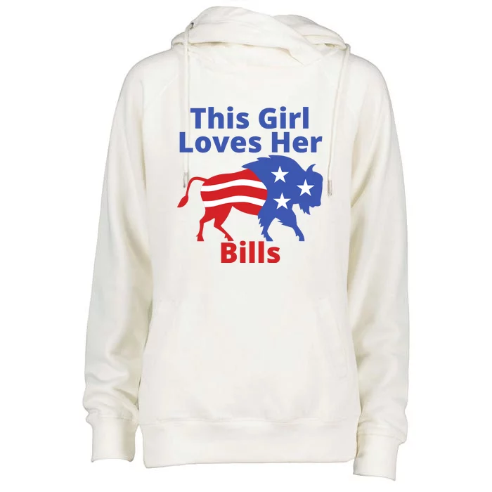 This Girl Loves Her Buffalo Bills Funny Womens Funnel Neck Pullover Hood