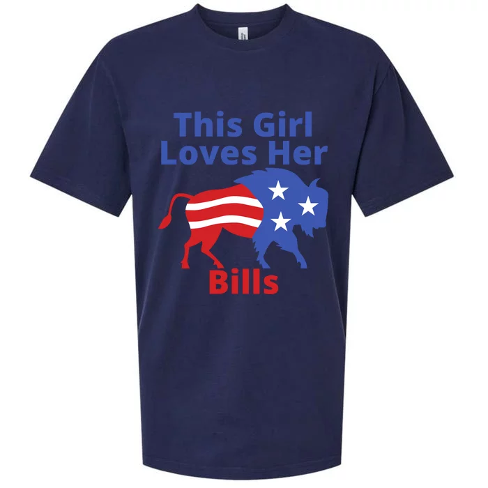 This Girl Loves Her Buffalo Bills Funny Sueded Cloud Jersey T-Shirt