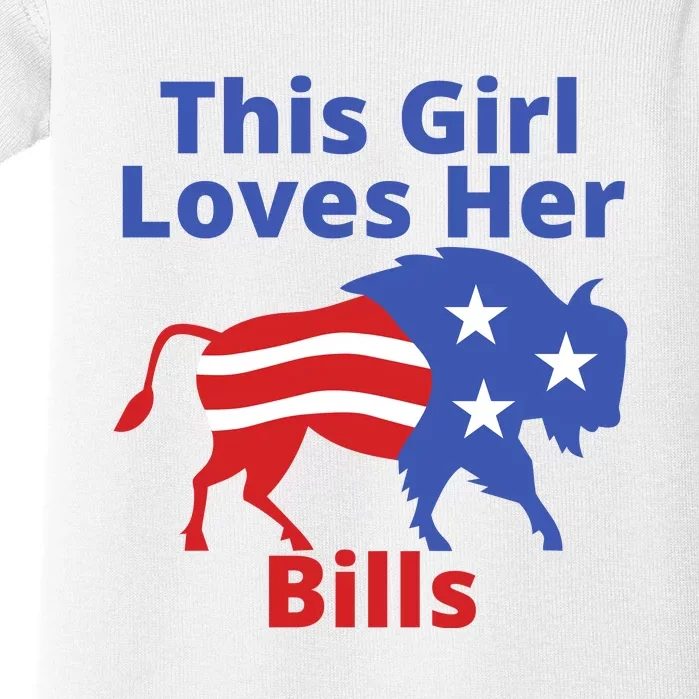 This Girl Loves Her Buffalo Bills Funny Baby Bodysuit