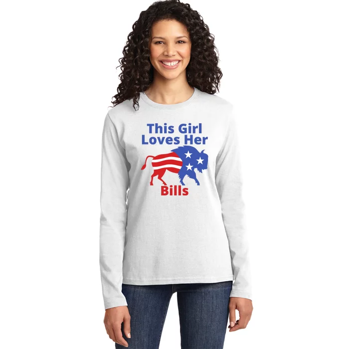 This Girl Loves Her Buffalo Bills Funny Ladies Long Sleeve Shirt