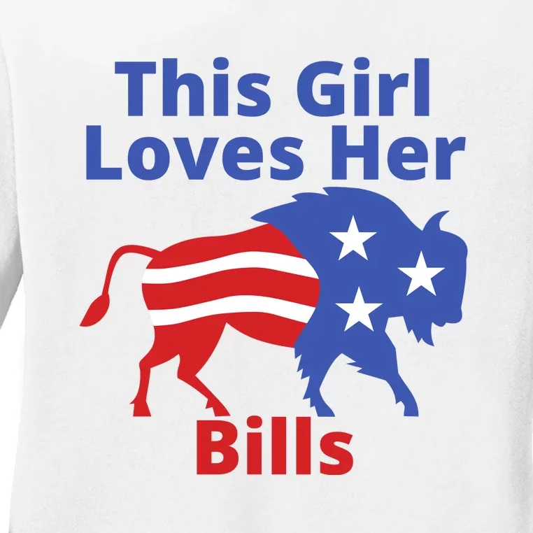 This Girl Loves Her Buffalo Bills Funny Ladies Long Sleeve Shirt