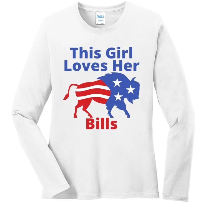 This Girl Loves Her Buffalo Bills Funny Ladies Long Sleeve Shirt