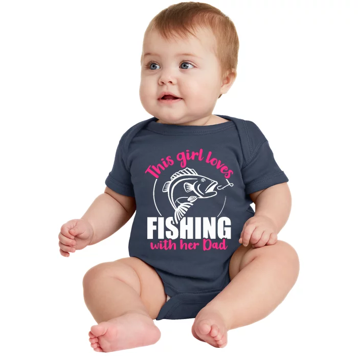 This girl loves fishing with her dad Baby Bodysuit