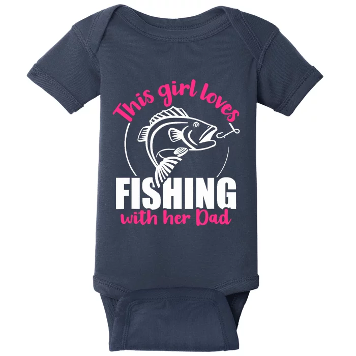 This girl loves fishing with her dad Baby Bodysuit