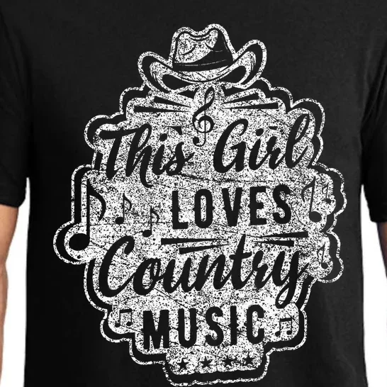 This Girl Loves Country Music Notes Jazz Instrument Song Hat Pajama Set