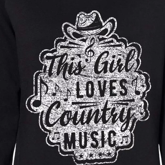 This Girl Loves Country Music Notes Jazz Instrument Song Hat Womens California Wash Sweatshirt