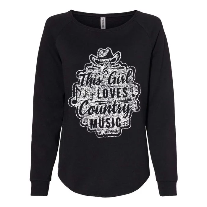 This Girl Loves Country Music Notes Jazz Instrument Song Hat Womens California Wash Sweatshirt