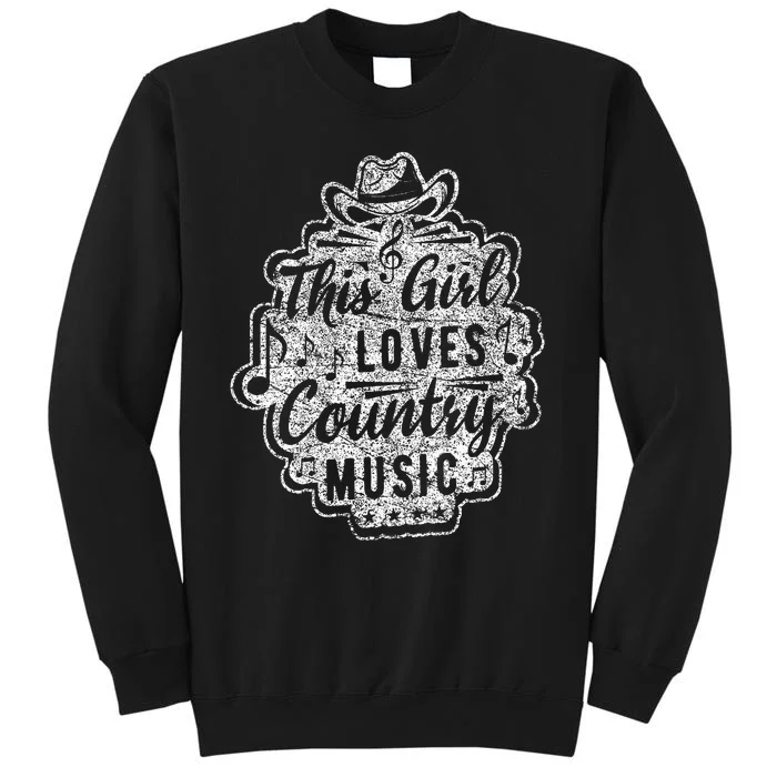 This Girl Loves Country Music Notes Jazz Instrument Song Hat Tall Sweatshirt