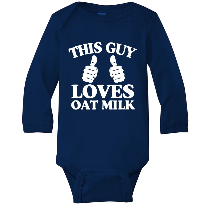 This Guy Loves Oat Milk Plant Based Vegan Barista Baby Long Sleeve Bodysuit