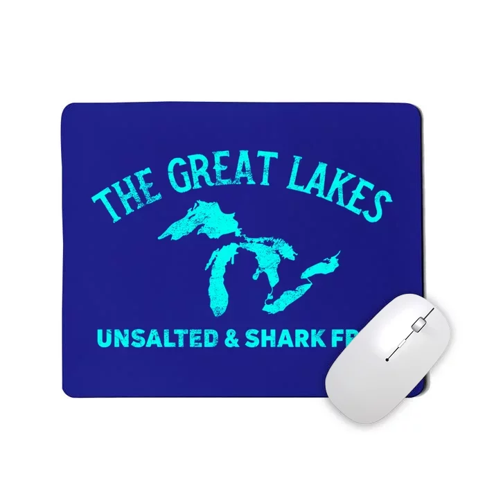 The Great Lakes Unsalted And Shark Free Michigan Gift Vintage Gift Mousepad