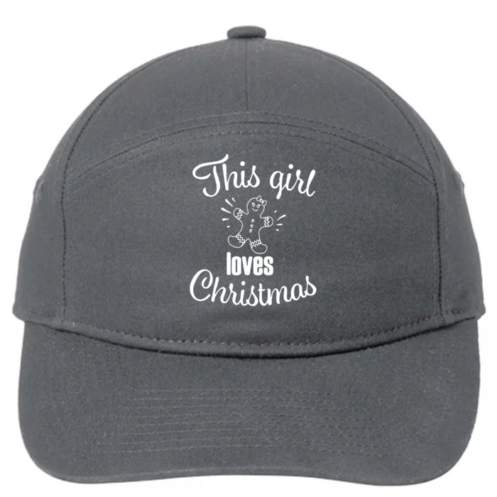 This Girl Loves Christmas 7-Panel Snapback Hat