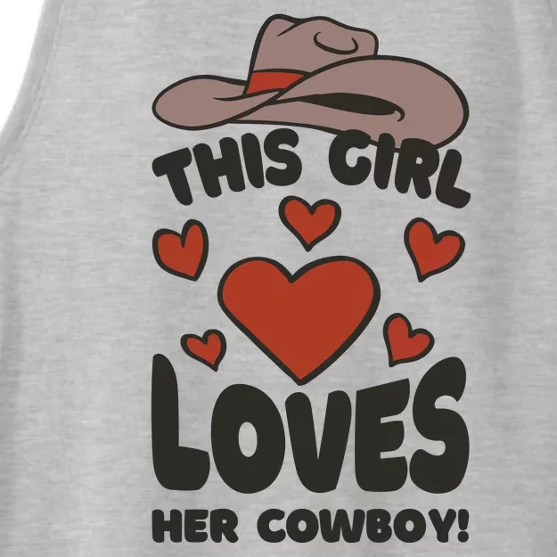 This Girl Loves Her Cowboy Cute Girlfriend Ladies Tri-Blend Wicking Tank