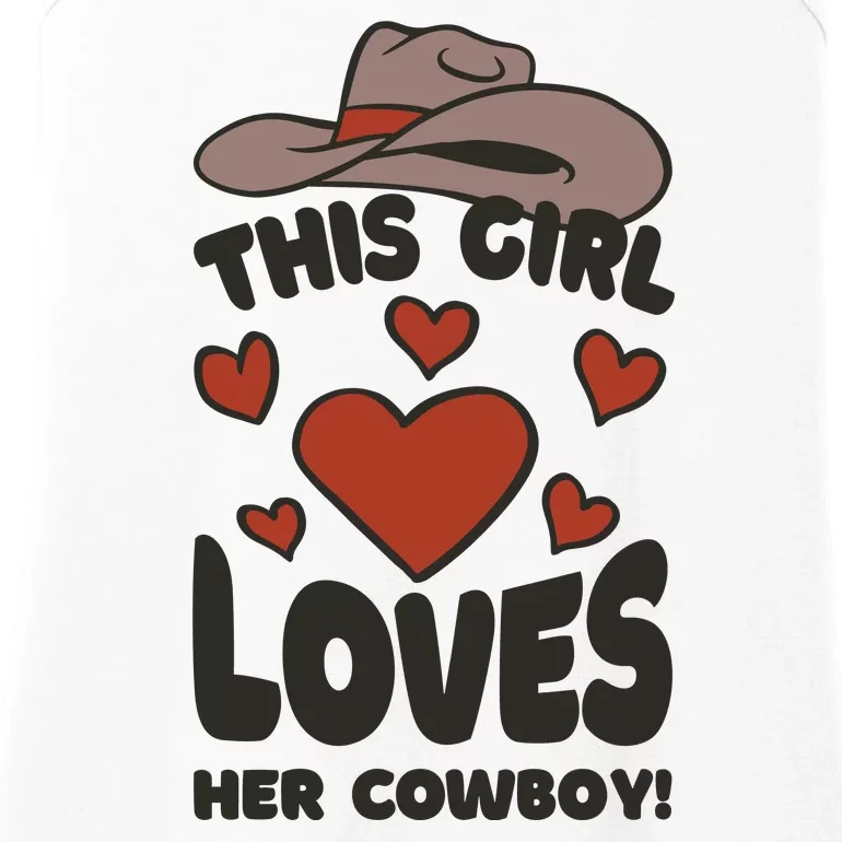 This Girl Loves Her Cowboy Cute Girlfriend Ladies Essential Tank