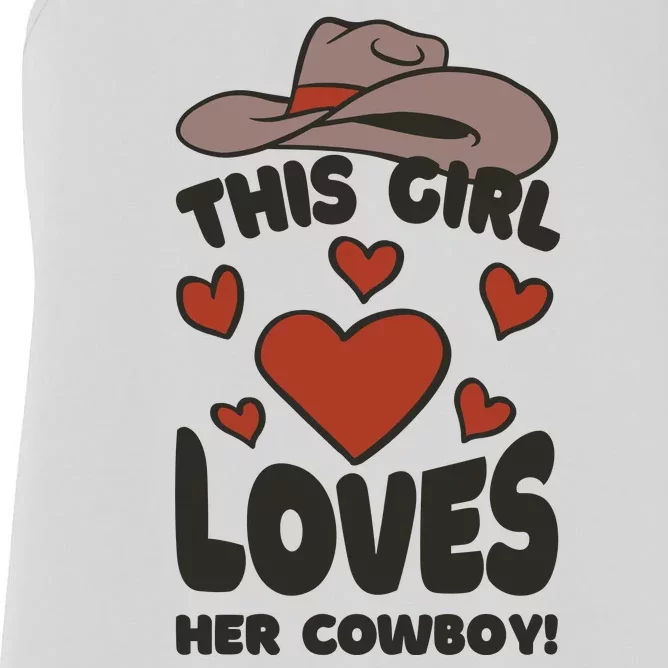 This Girl Loves Her Cowboy Cute Girlfriend Women's Racerback Tank