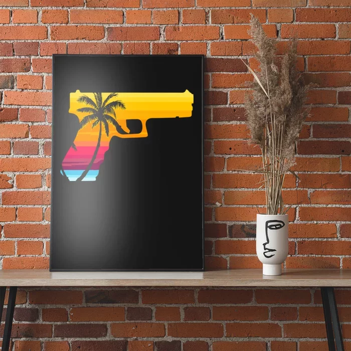 Tropical Gun Lover Firearm Beach Cute Hawaiian Gift Aloha Poster