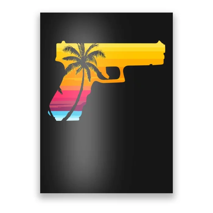 Tropical Gun Lover Firearm Beach Cute Hawaiian Gift Aloha Poster