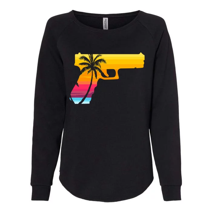 Tropical Gun Lover Firearm Beach Cute Hawaiian Gift Aloha Womens California Wash Sweatshirt