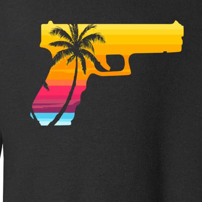 Tropical Gun Lover Firearm Beach Cute Hawaiian Gift Aloha Toddler Sweatshirt