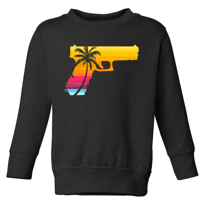 Tropical Gun Lover Firearm Beach Cute Hawaiian Gift Aloha Toddler Sweatshirt