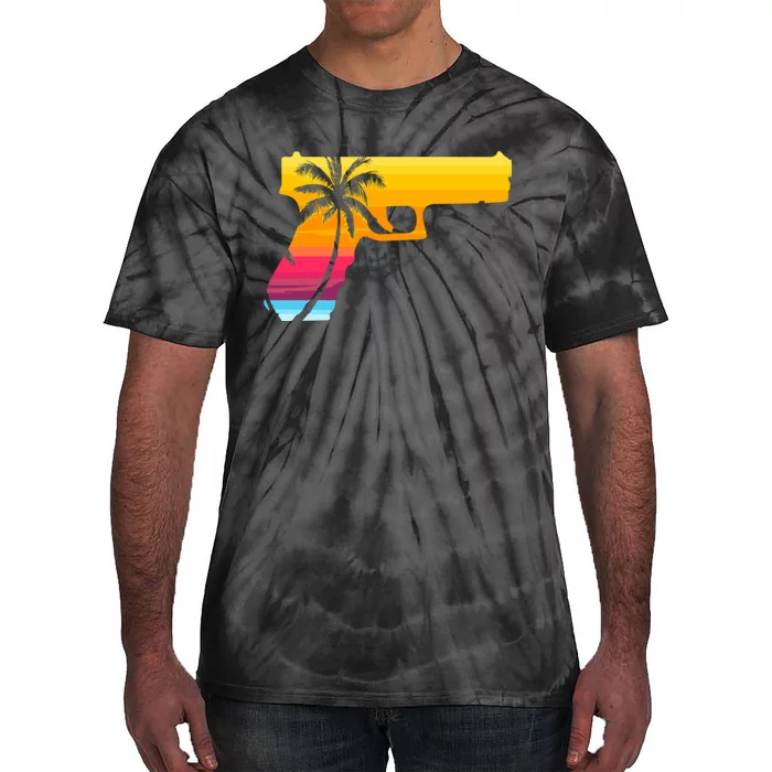 Tropical Gun Lover Firearm Beach Cute Hawaiian Gift Aloha Tie-Dye T-Shirt