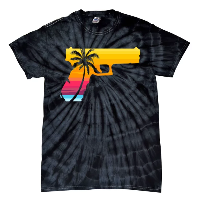 Tropical Gun Lover Firearm Beach Cute Hawaiian Gift Aloha Tie-Dye T-Shirt