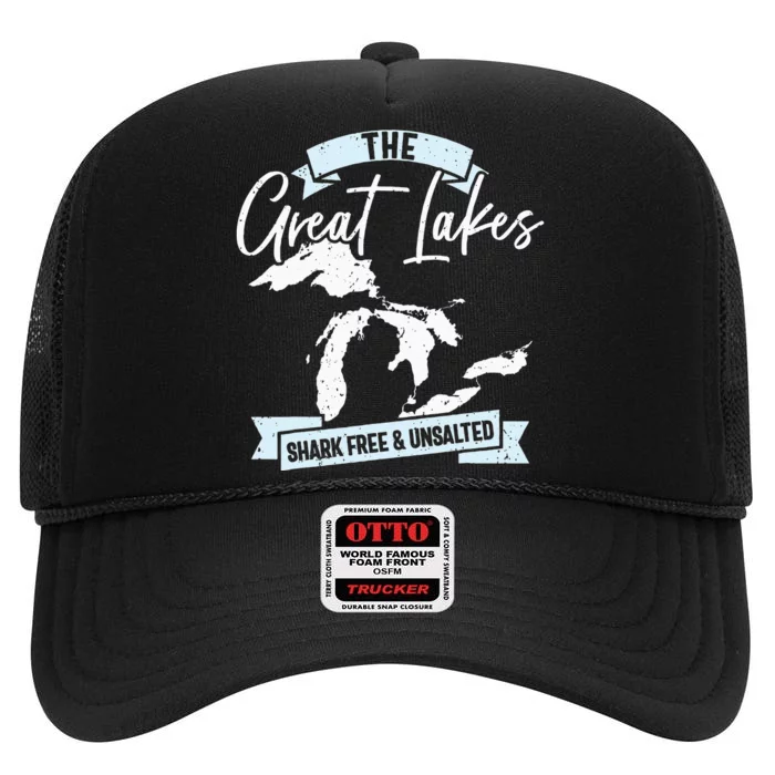 The Great Lakes Michigan Great Lakes Tourist High Crown Mesh Trucker Hat