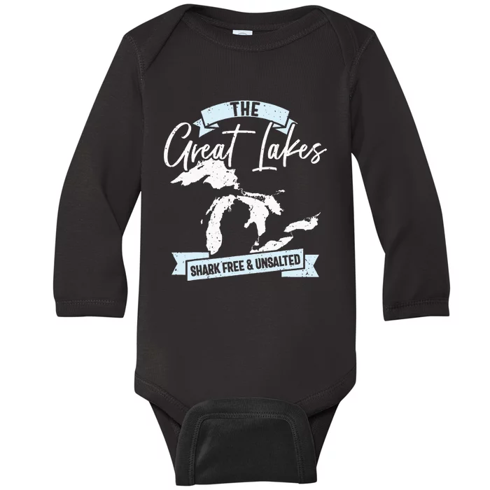 The Great Lakes Michigan Great Lakes Tourist Baby Long Sleeve Bodysuit