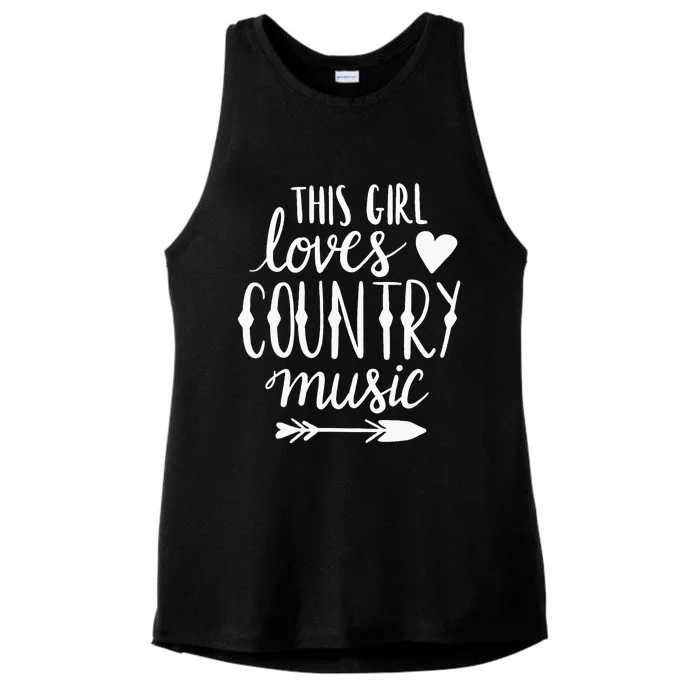 This Girl Loves Country Music Country Music Lover Gift Ladies Tri-Blend Wicking Tank