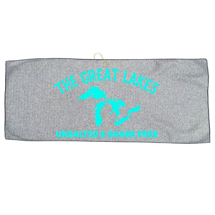 The Great Lakes Unsalted And Shark Free Michigan Gift Vintage Gift Large Microfiber Waffle Golf Towel