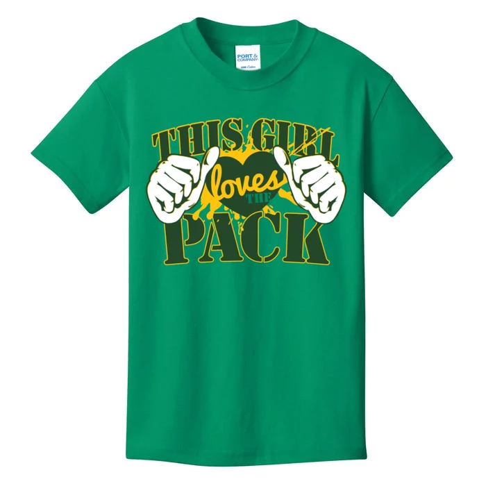 This Girl Loves The Pack Green Bay Packers Kids T-Shirt