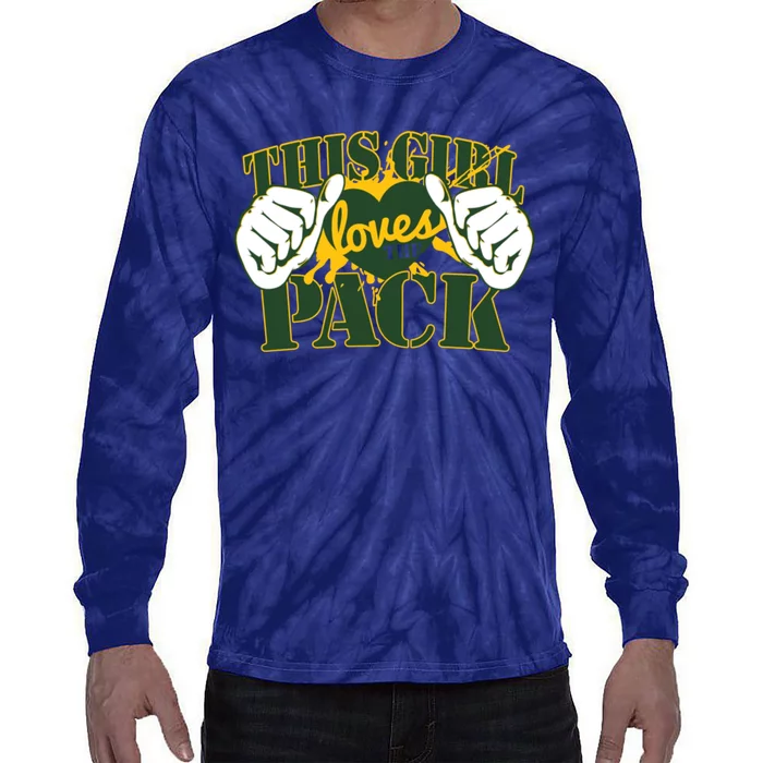 This Girl Loves The Pack Green Bay Packers Tie-Dye Long Sleeve Shirt